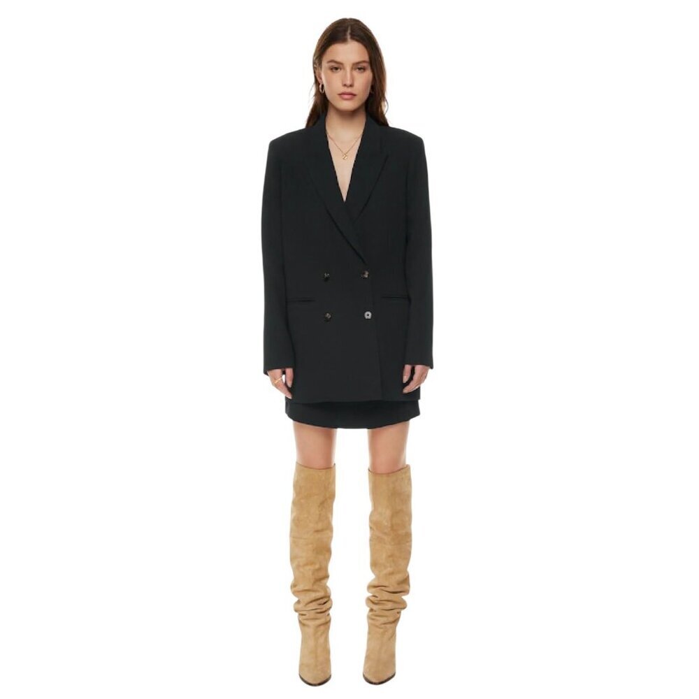 NWT Aritzia Wilfred Cherelle Black Oversized Blazer Sz S Double Breasted Career - Picture 14 of 14